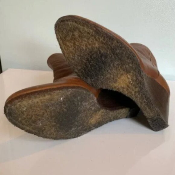 Stuart Weitzman Brown Wedge Booties Size 8.5 - Picture 8 of 8